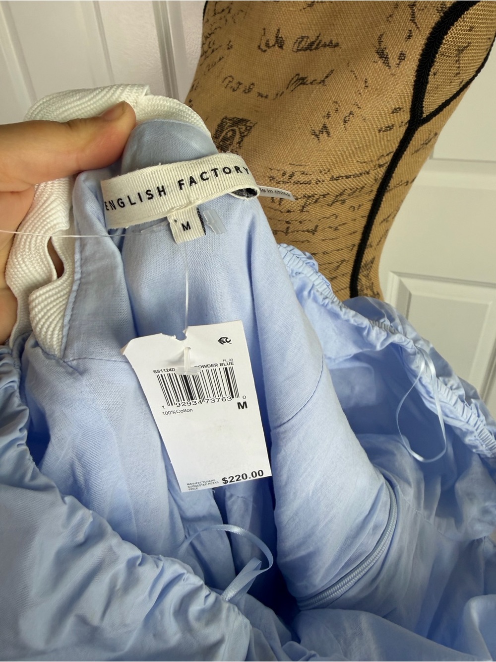 NWT English Factory Cottagecore Maxi Dress Blue Size M $220 - Picture 6 of 13